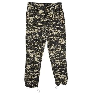 Boohoo MAN Men Relaxed Toggle Hem Pixilated Modal Green Camo Cargo Pants Size 26
